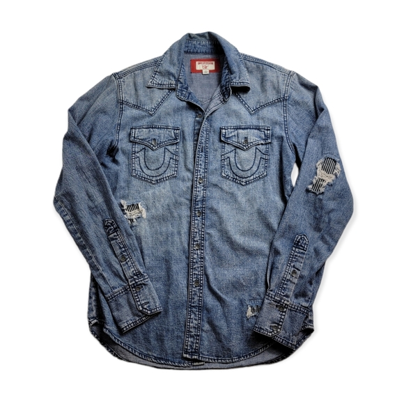 True Religion Western Denim Chambray Long sleeve